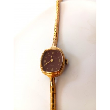 VINTAGE Airin γυναικείο ρολόι με επίχρυσο καντράν και χρυσό μπρασελέ λουράκι (VIN27)